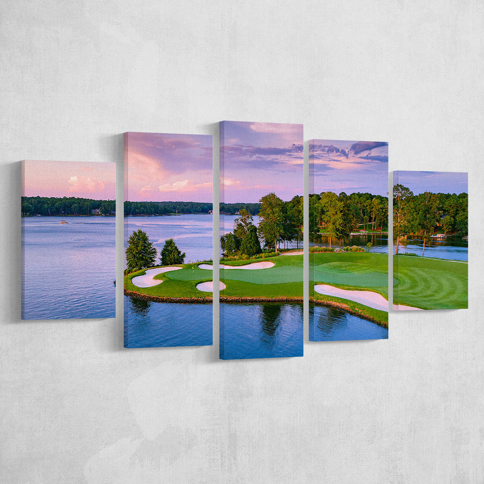 Great Waters At Reynolds Lake Oconee Golf Courses, Golf Art Print, 5 Panels Canvas Prints Wall Art Decor