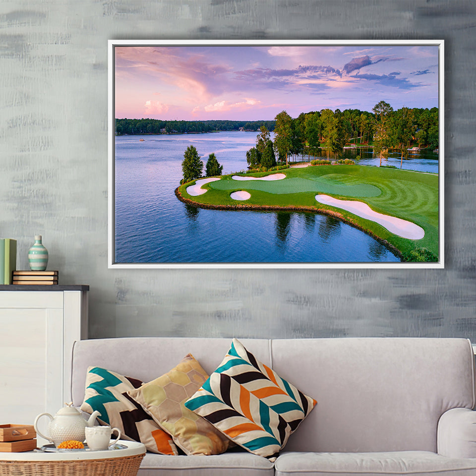 Great Waters At Reynolds Lake Oconee Golf Courses, Golf Art Print, Framed Canvas Prints Wall Art Decor, Floating Frame