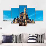 Great View Cinderella Castle 5 Pieces Canvas Prints Wall Art - Painting Canvas,Wall Decor, Multi Panel,5 Panels