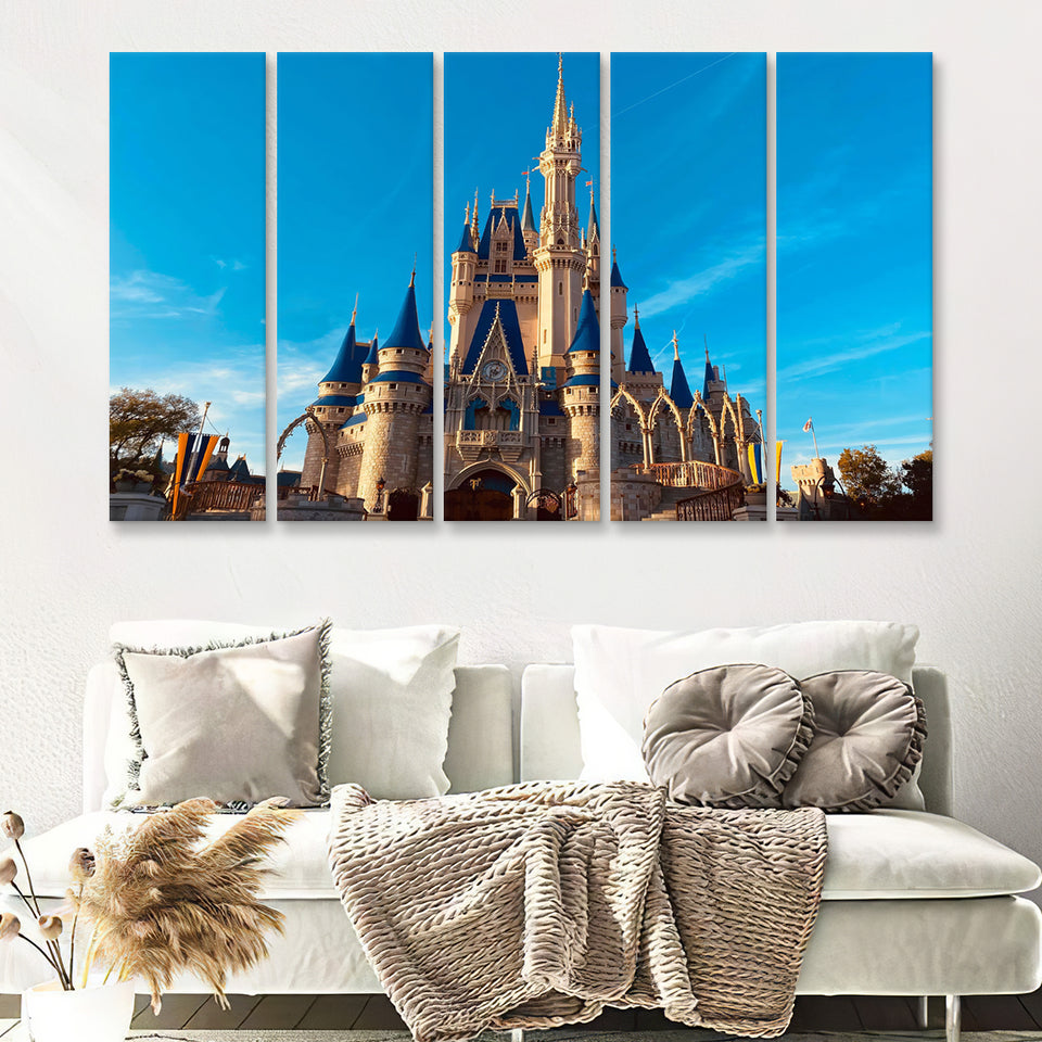 Great View Cinderella Castle 5 Pieces B Canvas Prints Wall Art - Painting Canvas,Wall Decor, Multi Panel,5 Panels