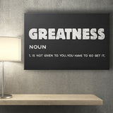 Greatness Canvas Prints Wall Art - Painting Canvas,Office Business Motivation Art, Wall Decor