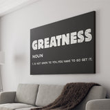 Greatness Canvas Prints Wall Art - Painting Canvas,Office Business Motivation Art, Wall Decor