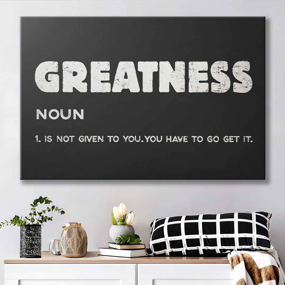 Greatness Canvas Prints Wall Art - Painting Canvas,Office Business Motivation Art, Wall Decor