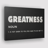Greatness Canvas Prints Wall Art - Painting Canvas,Office Business Motivation Art, Wall Decor