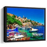 Greece Santorini Framed Canvas Prints Wall Art Decor, Framed Picture, Floating Frame