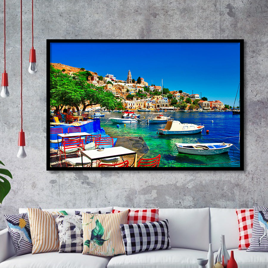Greece Santorini Framed Art Prints Wall Art Decor, Framed Picture, Home Decor