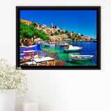 Greece Santorini Framed Canvas Prints Wall Art Decor, Framed Picture, Floating Frame