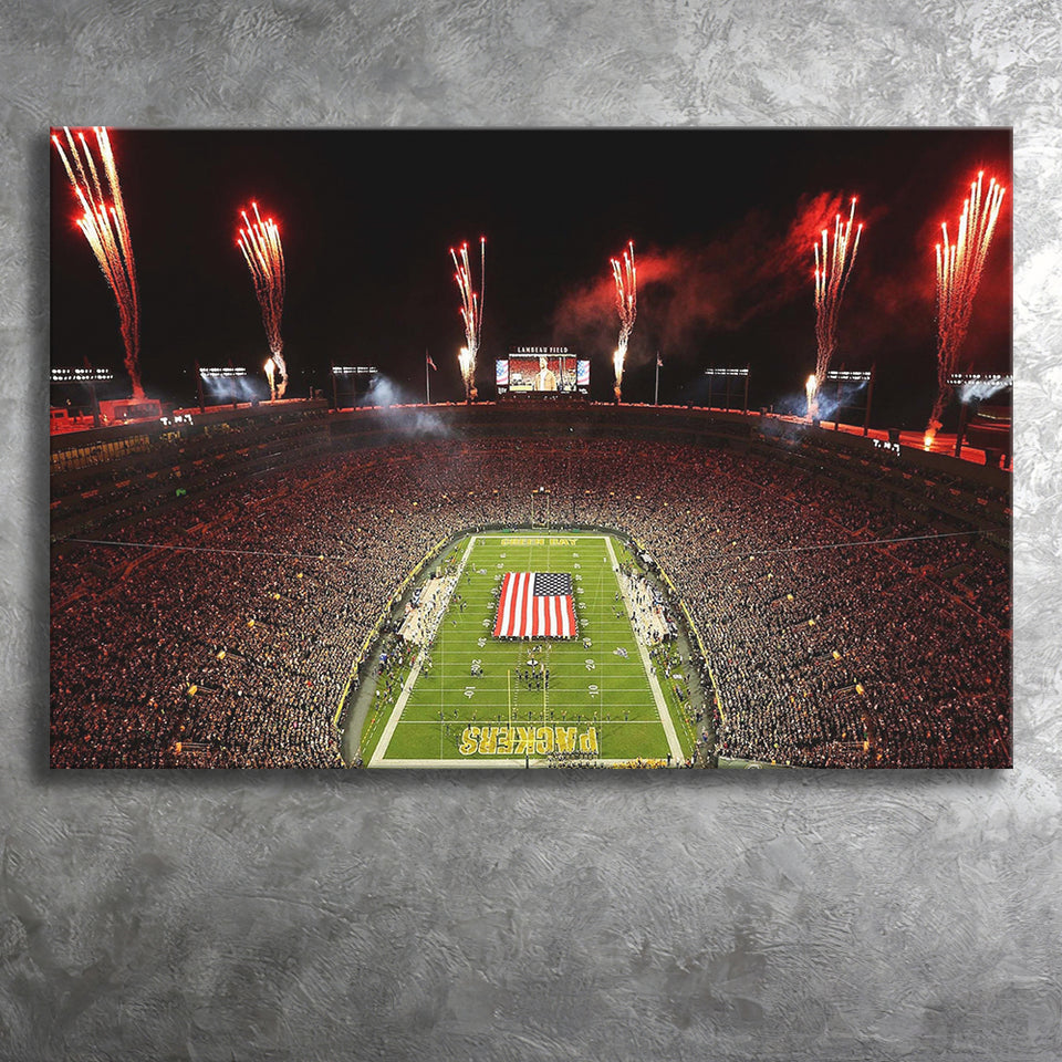 Green Bay Packers Stadium Canvas Prints Lambeau Field Stadium Wall,Sport Stadium Art Prints, Fan Gift, Wall Decor