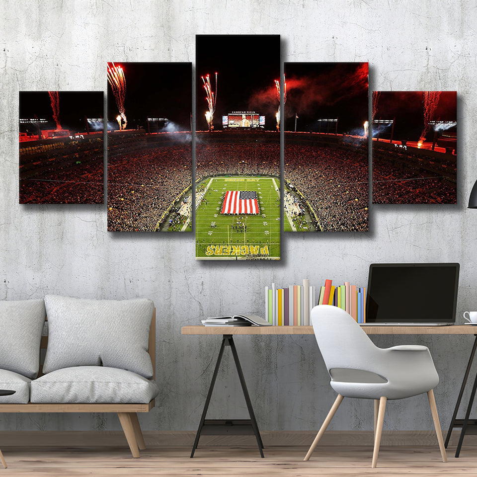 Green Bay Packers Stadium Canvas Prints Lambeau Field Stadium Wall,Multi Panels,Sport Stadium Art Prints, Fan Gift