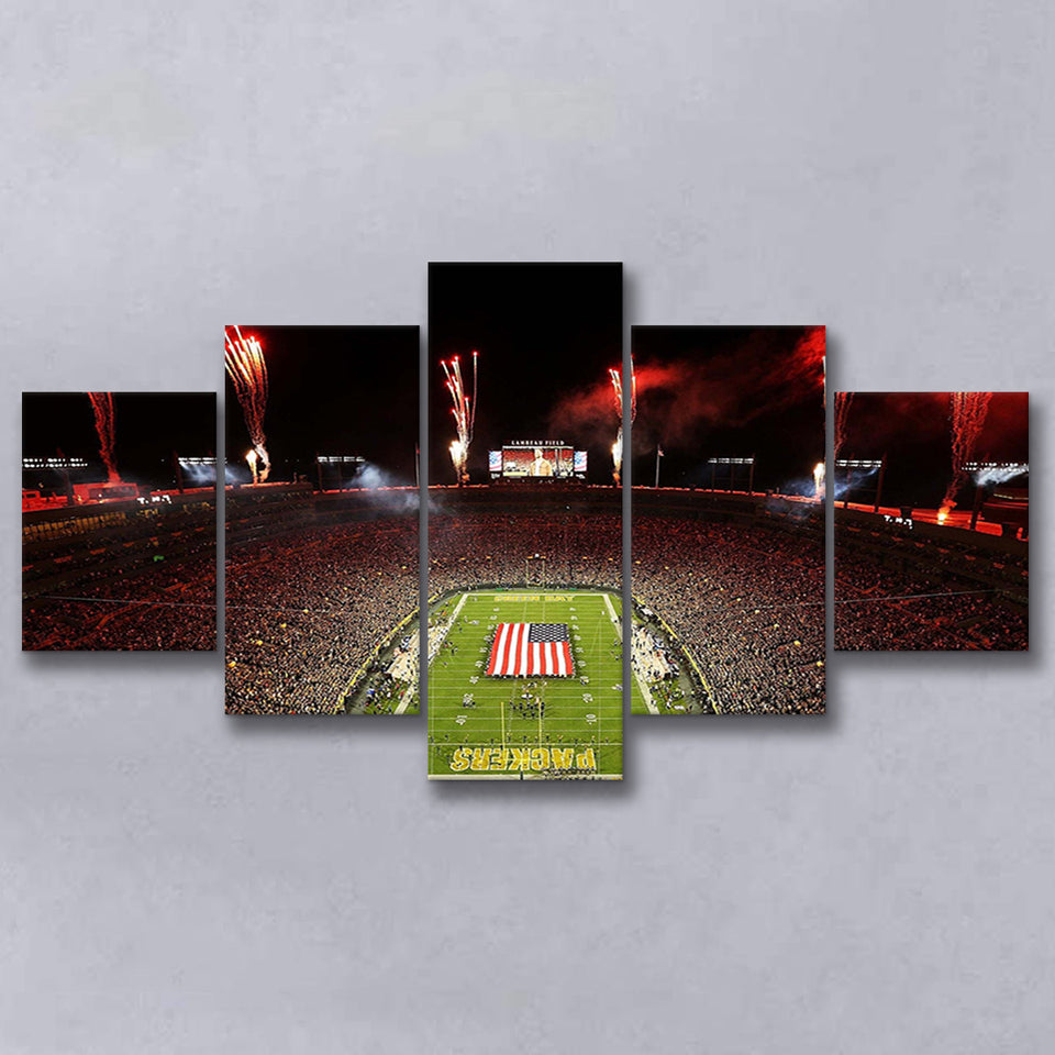 Green Bay Packers Stadium Canvas Prints Lambeau Field Stadium Wall,Multi Panels,Sport Stadium Art Prints, Fan Gift