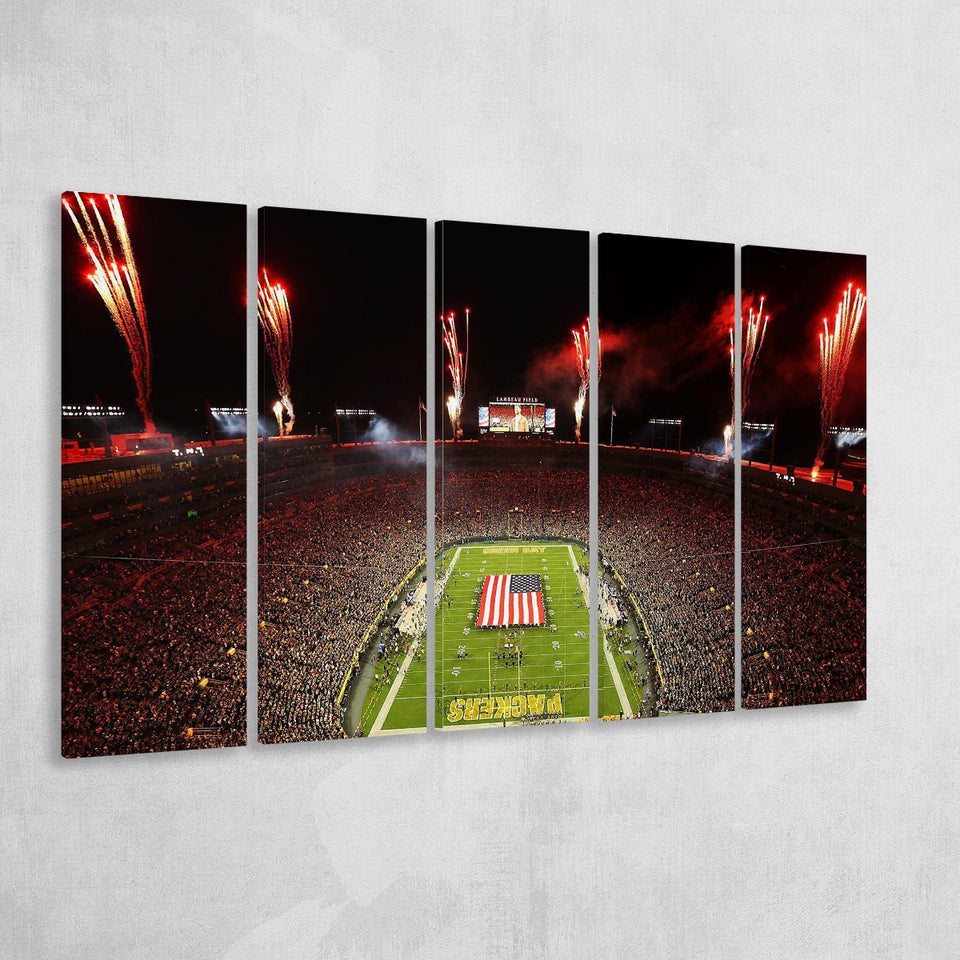 Green Bay Packers Stadium Canvas Prints Lambeau Field Stadium Wall,Multi Panels B,Sport Stadium Art Prints, Fan Gift