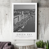 Green Bay Usa Black And White Ar Canvas Prints Wall Art Home Decor
