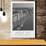 Green Bay Usa Black And White Ar Canvas Prints Wall Art Home Decor