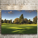 Green Grassland Under The Shades Of Tall Trees Inside A Golf Course Canvas Prints Wall Art - Painting Canvas, Art Prints, Wall Decor