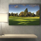 Green Grassland Under The Shades Of Tall Trees Inside A Golf Course Canvas Prints Wall Art - Painting Canvas, Art Prints, Wall Decor