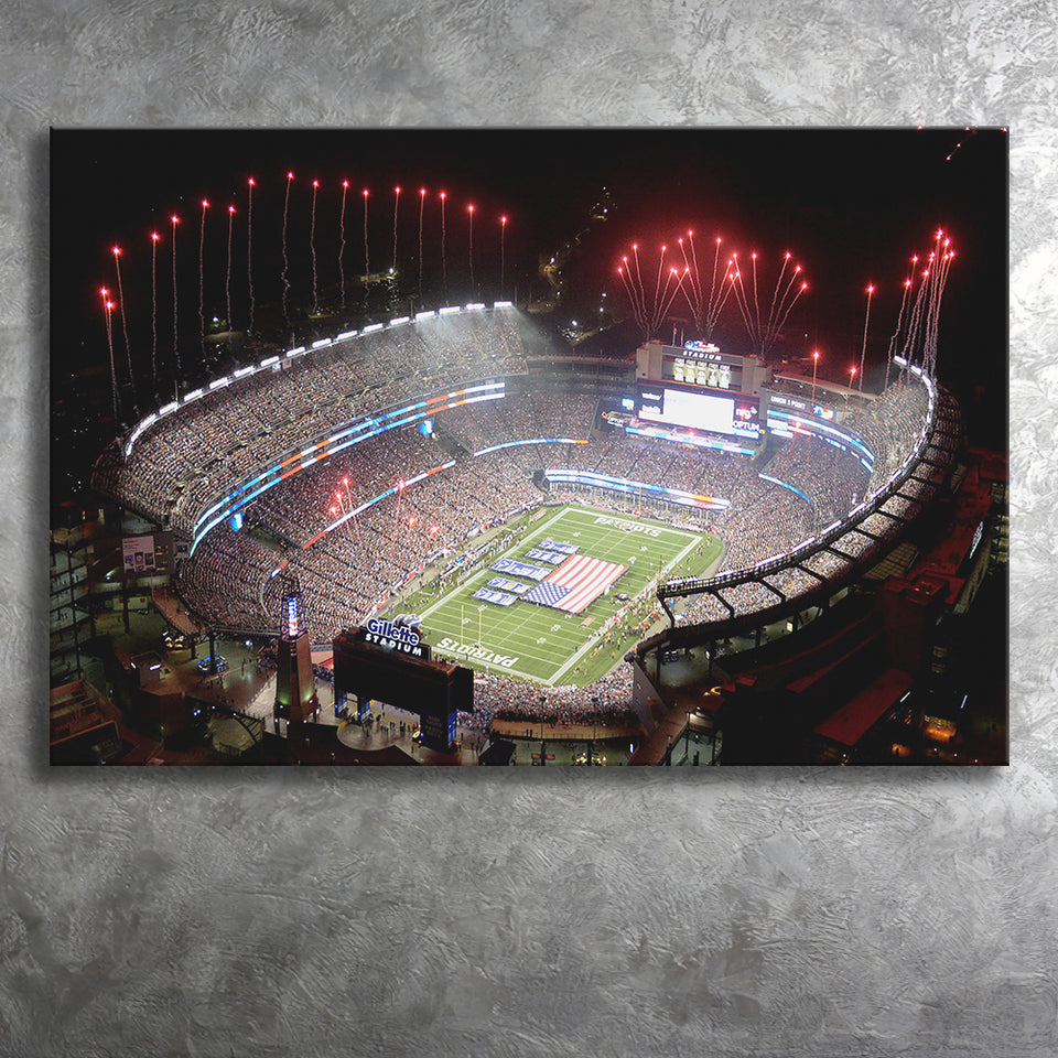 Green Power Gillette Stadium, Stadium Canvas, Sport Art, Gift for him, Fan Gift, Canvas Prints Wall Art Decor