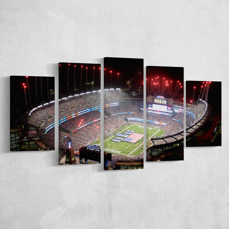 Green Power Gillette Stadium, Stadium Canvas, Sport Art, Large Canvas, Multi Panels, Canvas Prints Wall Art Decor