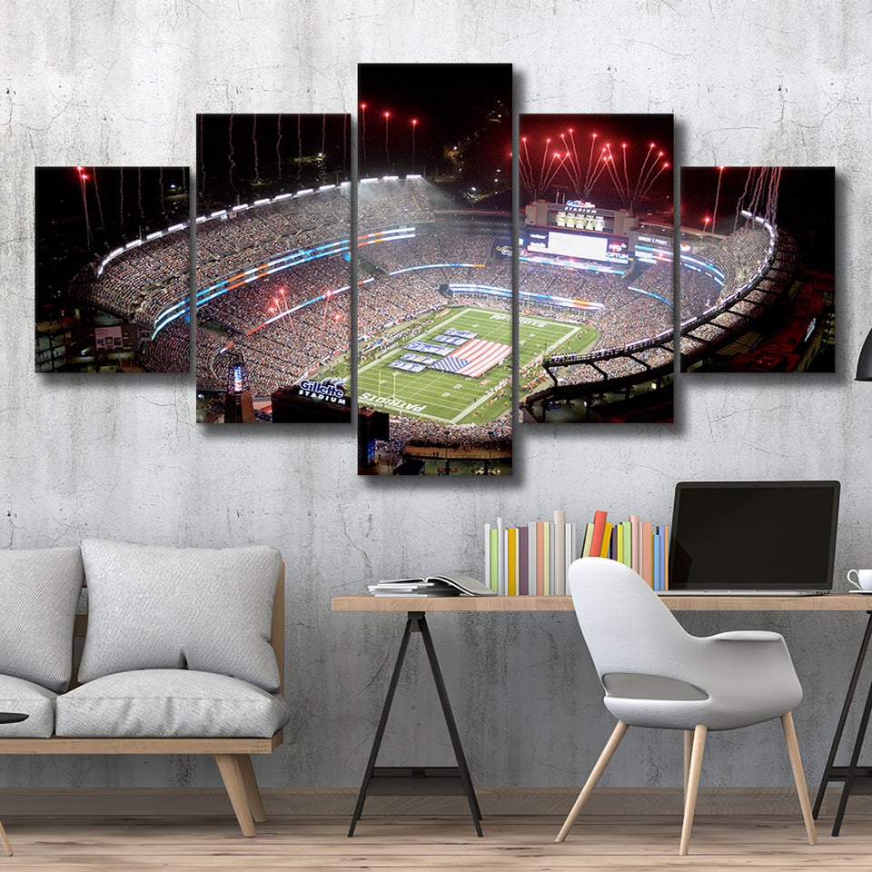 Green Power Gillette Stadium, Stadium Canvas, Sport Art, Large Canvas, Multi Panels, Canvas Prints Wall Art Decor