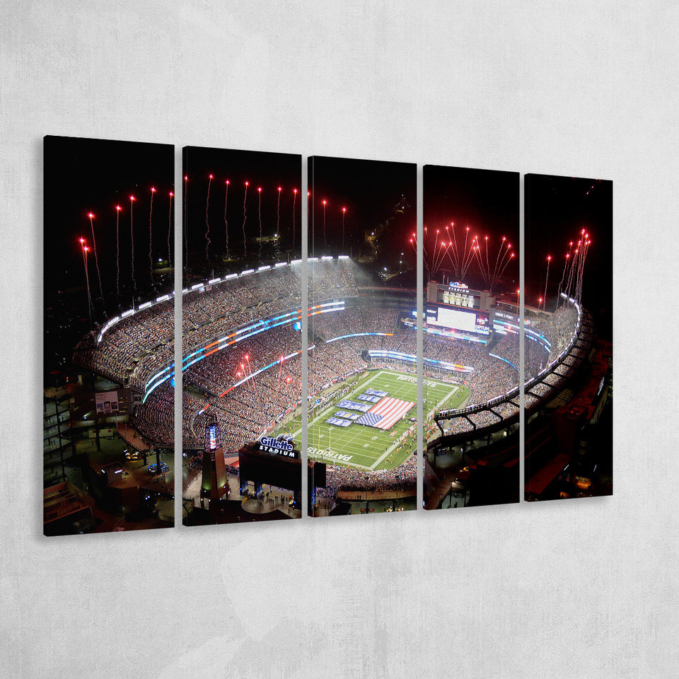 Green Power Gillette Stadium, Stadium Canvas, Sport Art, Gift for him, Multi Panels B, Canvas Prints Wall Art Decor