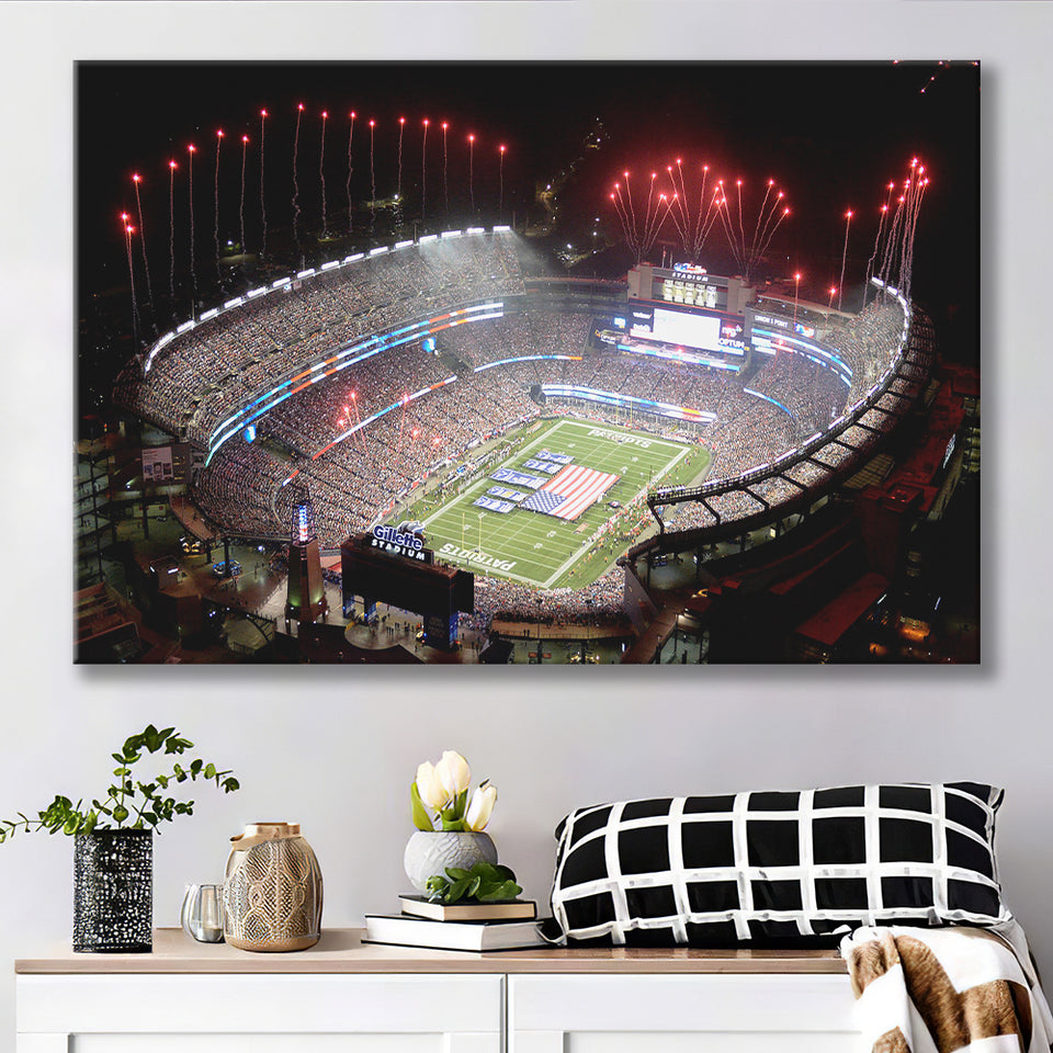 Green Power Gillette Stadium, Stadium Canvas, Sport Art, Gift for him, Fan Gift, Canvas Prints Wall Art Decor