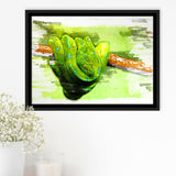 Green Python Framed Canvas Prints Wall Art Decor - Painting Canvas, Framed Picture, Home Decor