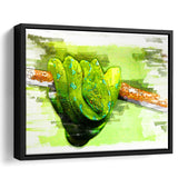 Green Python Framed Canvas Prints Wall Art Decor - Painting Canvas, Framed Picture, Home Decor