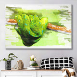 Green Python Canvas Prints Wall Art Decor - Painting Canvas, Art Print, Home Decor, Ready to Hang