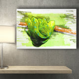 Green Python Canvas Prints Wall Art Decor - Painting Canvas, Art Print, Home Decor, Ready to Hang