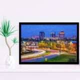 Greensboro Cityscape Framed Art Prints Wall Decor - Painting Prints, Framed Picture, Home Decor