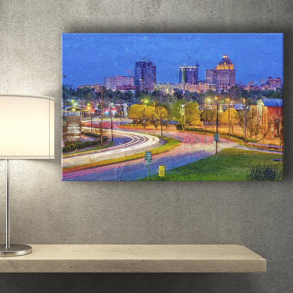 Greensboro Cityscape Canvas Prints Wall Art Decor - Paiting Canvas, Art Prints, Wall Decor, For Sale