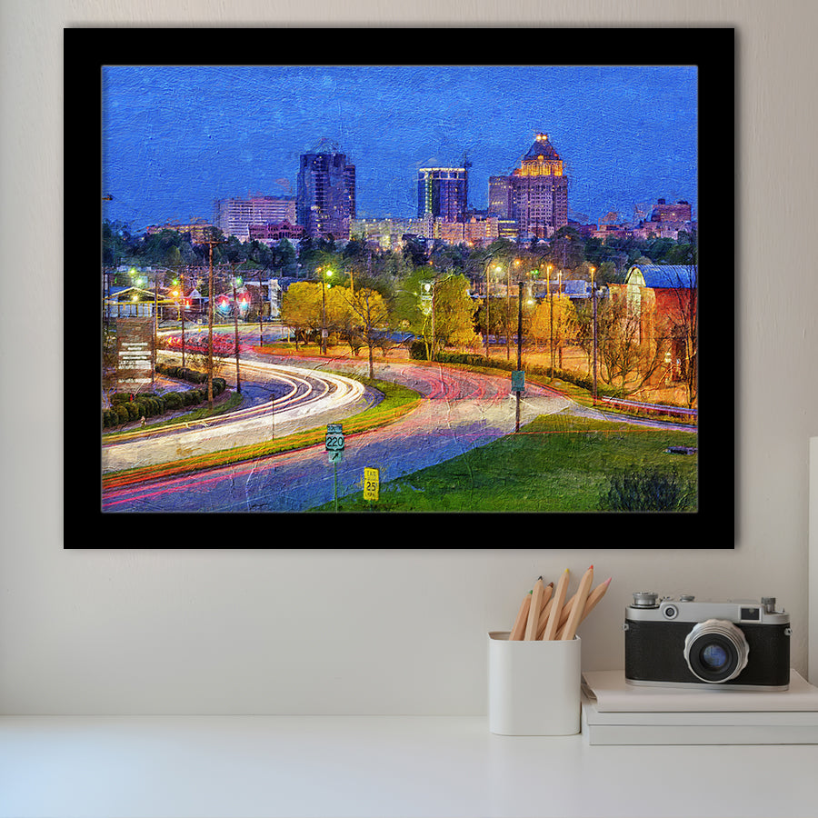 Greensboro Cityscape Framed Art Prints Wall Decor - Painting Prints, Framed Picture, Home Decor
