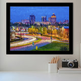 Greensboro Cityscape Framed Art Prints Wall Decor - Painting Prints, Framed Picture, Home Decor