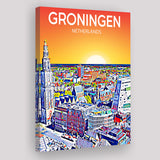 Groningen Netherlands Art Sunset Art Print ,City Art Print, Large Canvas, Canvas Print Wall Art Home Decor