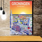 Groningen Netherlands Art Sunset Art Print ,City Art Print, Large Canvas, Canvas Print Wall Art Home Decor