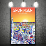 Groningen Netherlands Art Sunset Art Print ,City Art Print, Large Canvas, Canvas Print Wall Art Home Decor