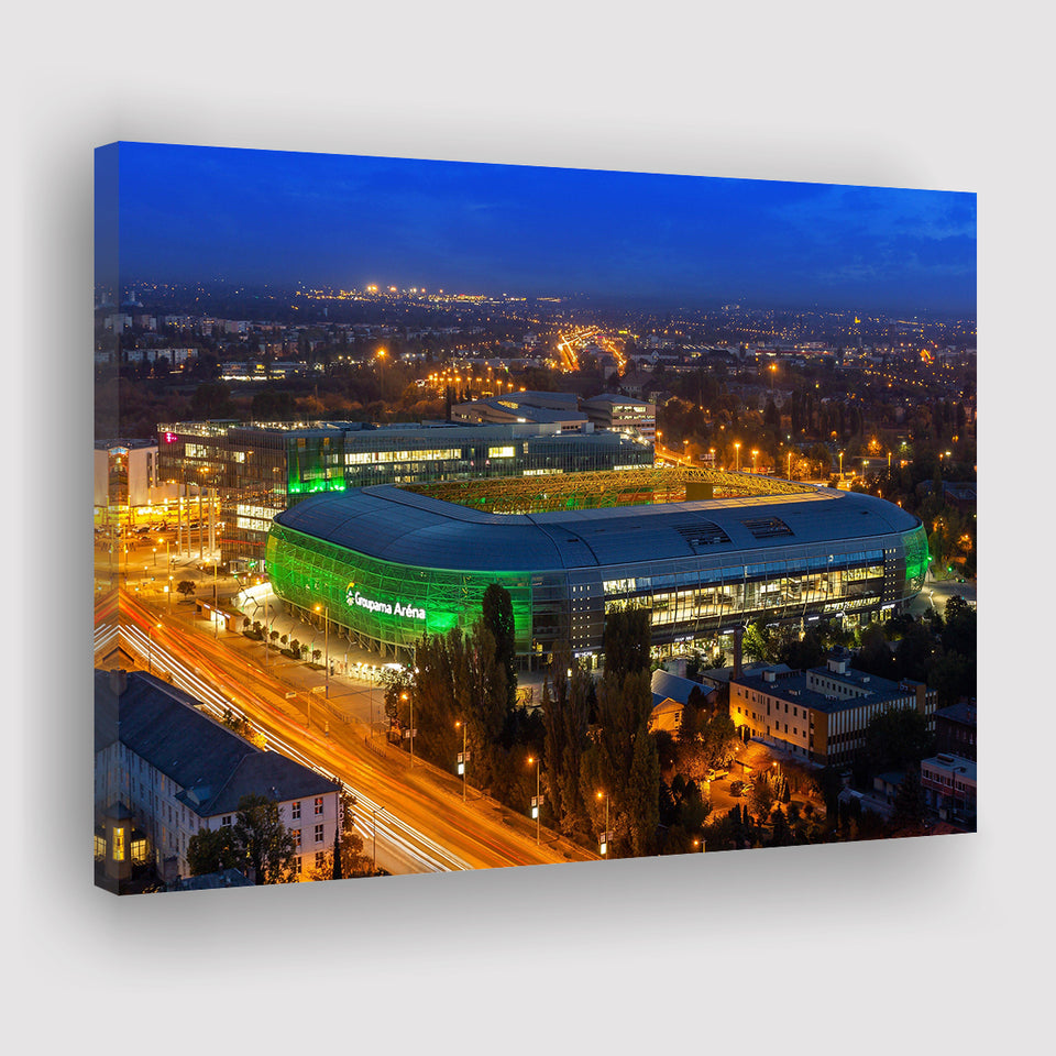 Groupama Arena at night, Stadium Canvas, Sport Art, Gift for him, Fan Gift, Canvas Prints Wall Art Decor