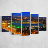 Groupama Arena at night, Stadium Canvas, Sport Art, Large Canvas, Multi Panels, Canvas Prints Wall Art Decor