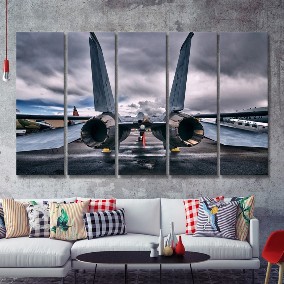 Grumman F 14 Tomcat War Airplane Craft 5 Piece B Canvas Prints Wall Art Decor - Painting Canvas, Multi Panels
