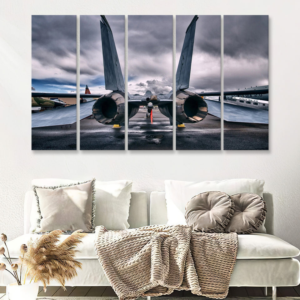 Grumman F 14 Tomcat War Airplane Craft 5 Piece B Canvas Prints Wall Art Decor - Painting Canvas, Multi Panels