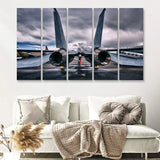 Grumman F 14 Tomcat War Airplane Craft 5 Piece B Canvas Prints Wall Art Decor - Painting Canvas, Multi Panels