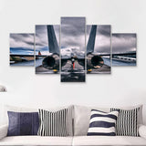 Grumman F 14 Tomcat War Airplane Craft 5 Piece Canvas Prints Wall Art Decor - Painting Canvas, Multi Panels