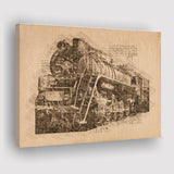 Grunge Steam Locomotive Old Train Canvas Prints Wall Art - Painting Canvas, Painting Prints, Wall Home Decor, Prints for Sale