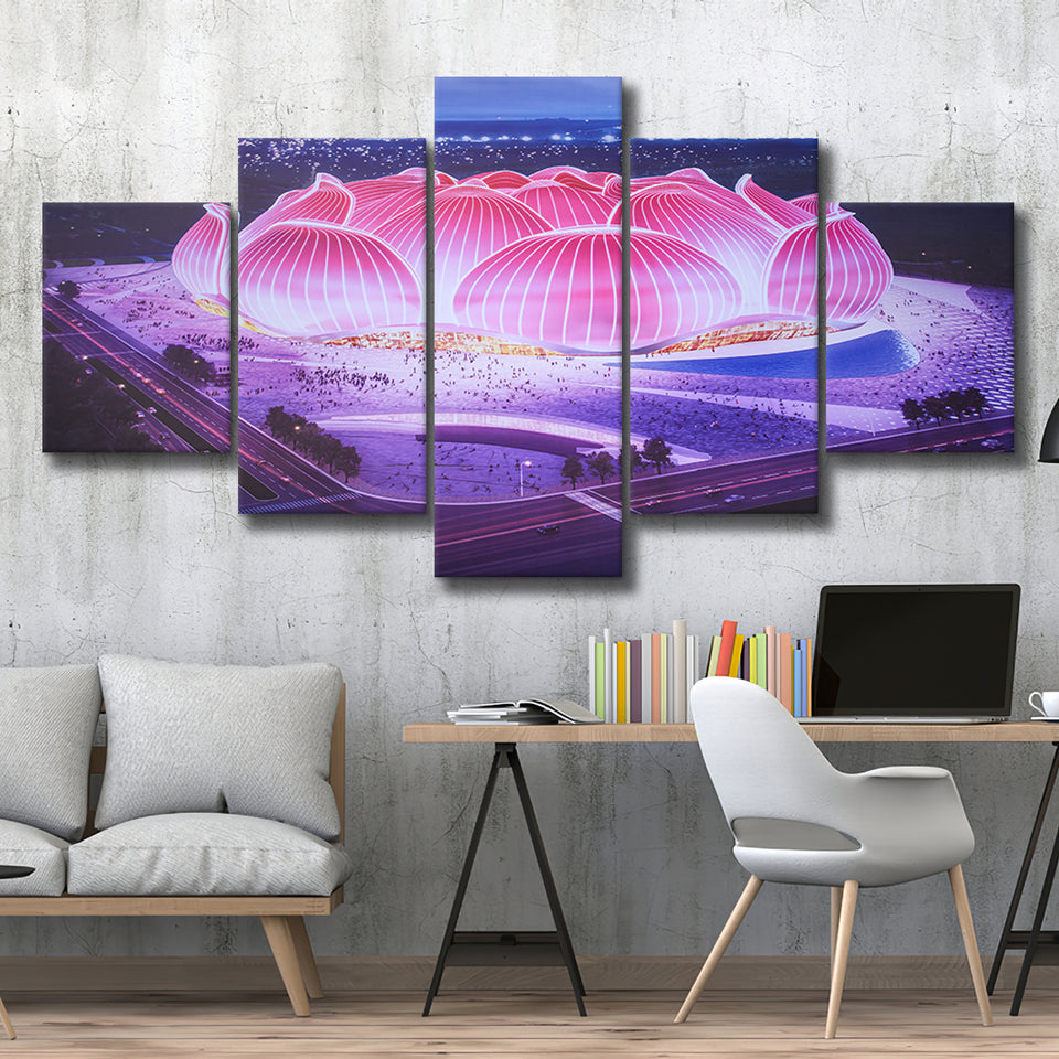 Guangzhou Evergrande New Stadium, Stadium Canvas, Sport Art, Large Canvas, Multi Panels, Canvas Prints Wall Art Decor