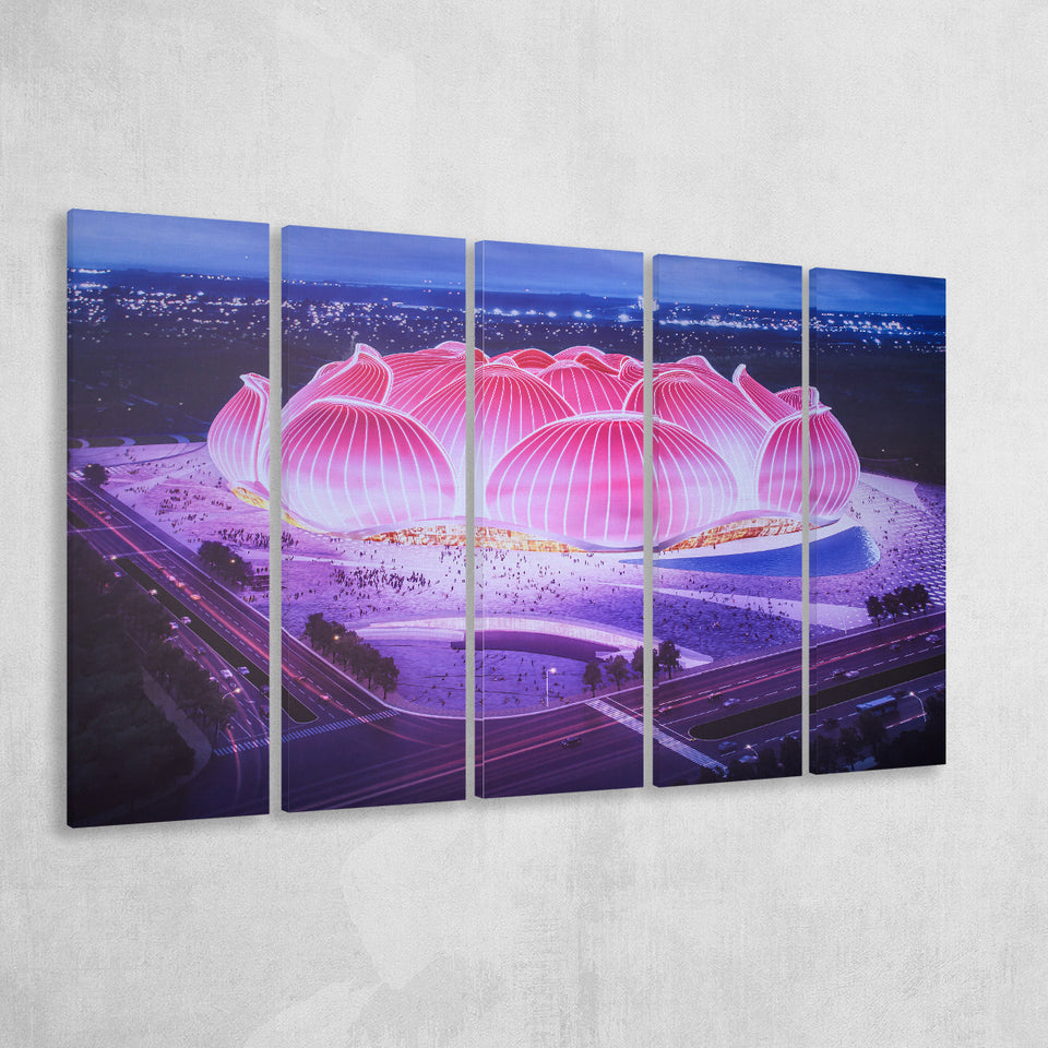 Guangzhou Evergrande New Stadium, Stadium Canvas, Sport Art, Gift for him, Multi Panels B, Canvas Prints Wall Art Decor