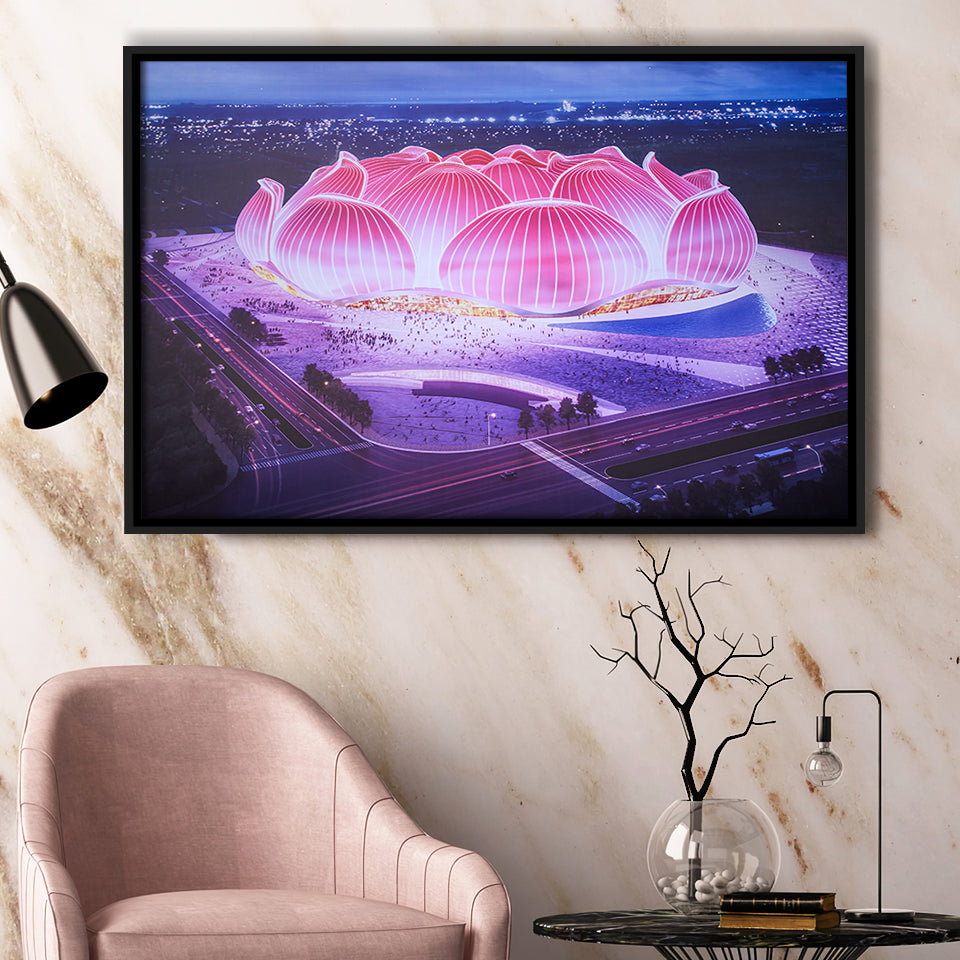 Guangzhou Evergrande New Stadium, Stadium Canvas, Sport Art, Gift for him, Framed Canvas Prints Wall Art Decor, Framed Picture