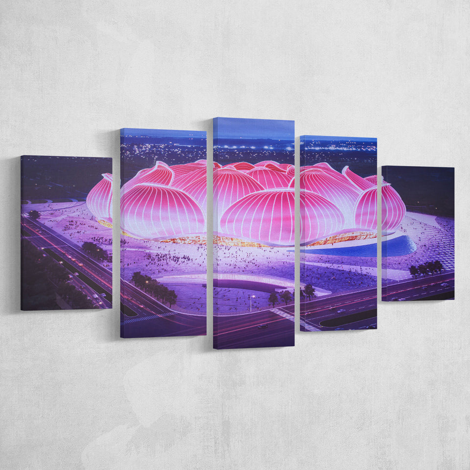 Guangzhou Evergrande New Stadium, Stadium Canvas, Sport Art, Large Canvas, Multi Panels, Canvas Prints Wall Art Decor