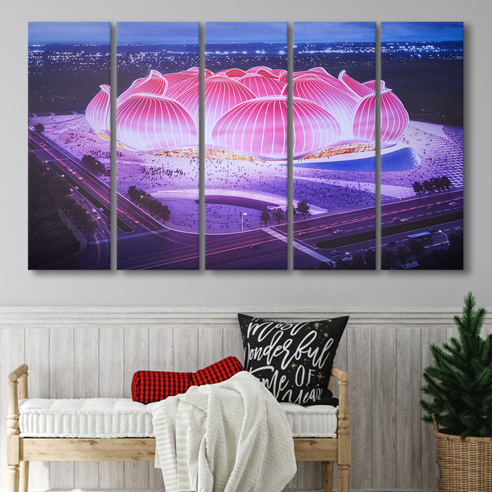 Guangzhou Evergrande New Stadium, Stadium Canvas, Sport Art, Gift for him, Multi Panels B, Canvas Prints Wall Art Decor