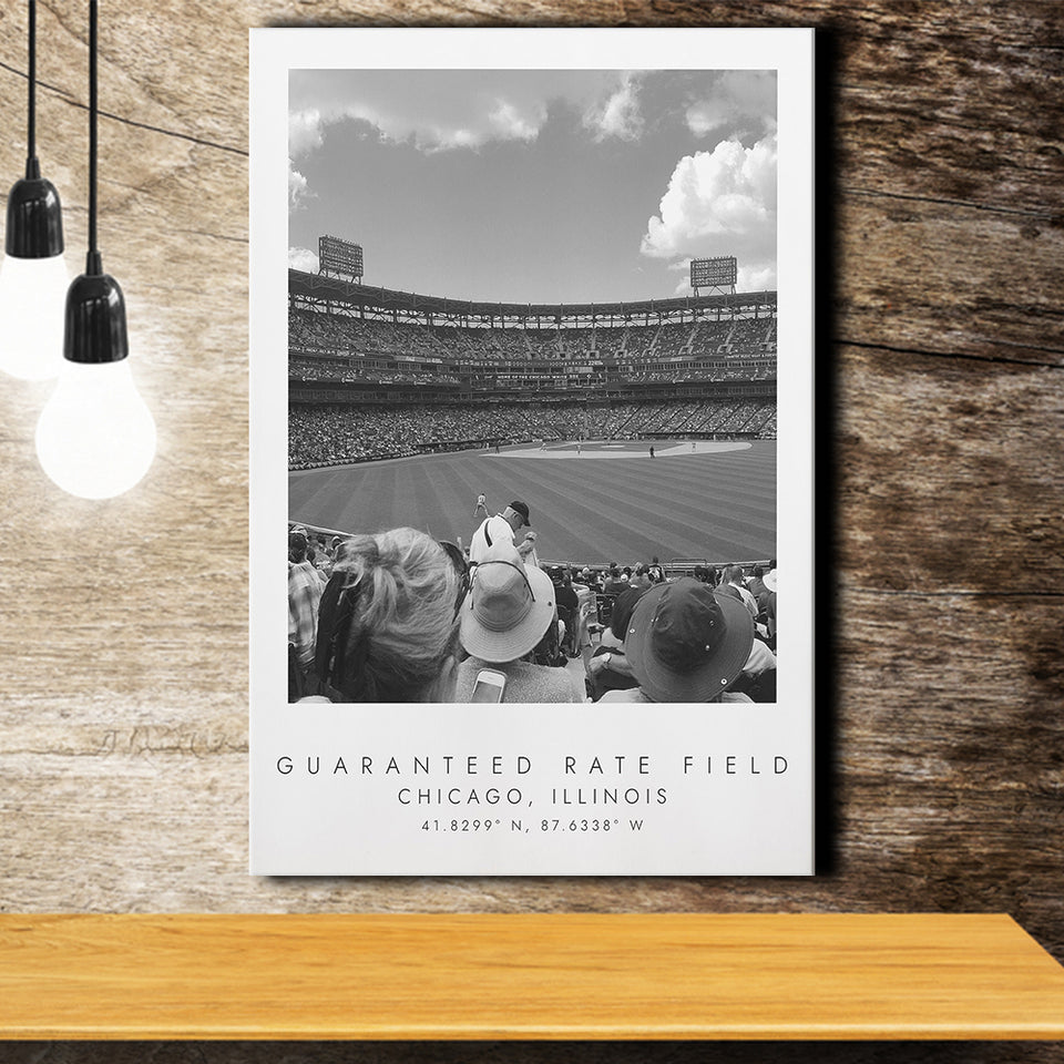 Guaranteed Rate Field Chicago White Sox Baseball Lovers Black And White Art Canvas Prints Wall Art Home Decor