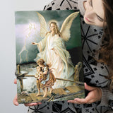 Guardian Angel Print Spiritual Gift Religious Art Angel Art Canvas Prints Wall Art - Painting Canvas, Wall Decor, Home Decor