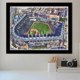 Guardians Baseball Team Progressive Field Watercolor, Sport Prints Fan Gift, Framed Art Prints Wall Art Decor